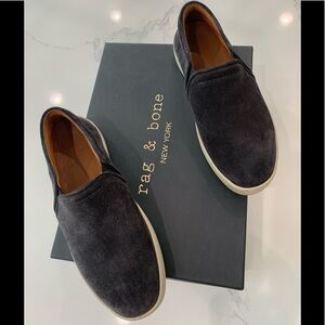 𝅺RAG & BONE Kent Slip-on sneaker charcoal grey suede sz 35 or 5 EUC